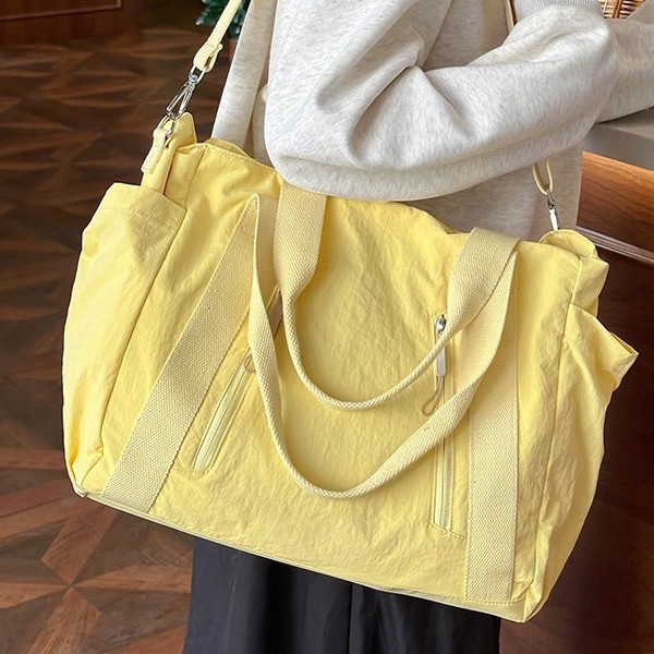 Spring new casual fabric handbag, solid color simple commuter women's bag, versatile single-shoulder bag, middle-aged crossbody bag Specification drawing