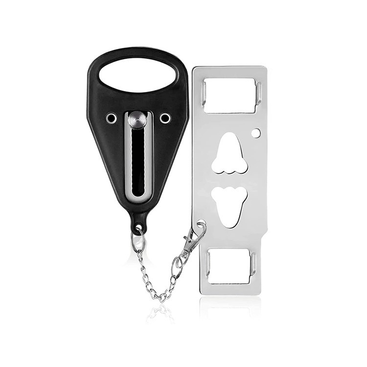 Amazon double-hole portable door lock, hotel room door lock, top door device, door blocking, anti-theft lock, security door lock full figure