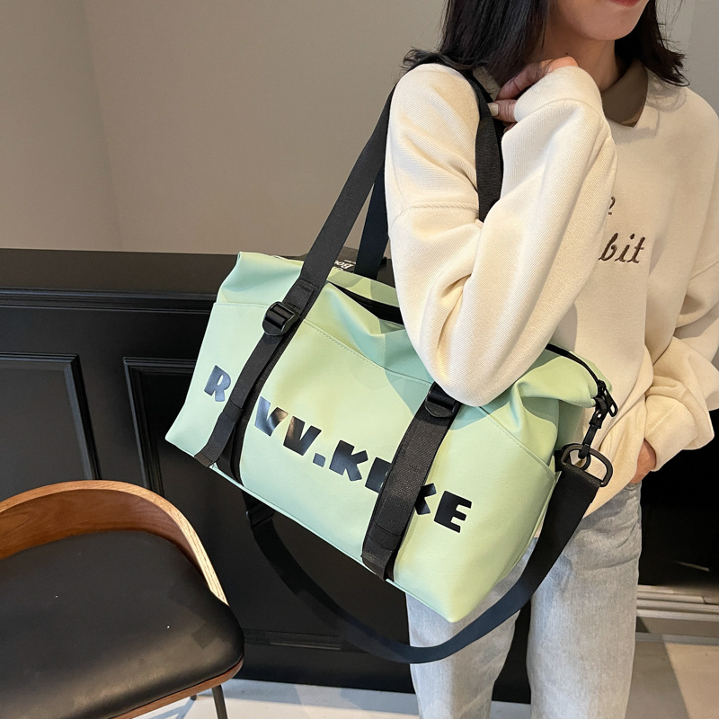 New fashionable letter business travel bag, large-capacity student accommodation luggage bag, dry-wet separation sports and fitness bag Specification drawing
