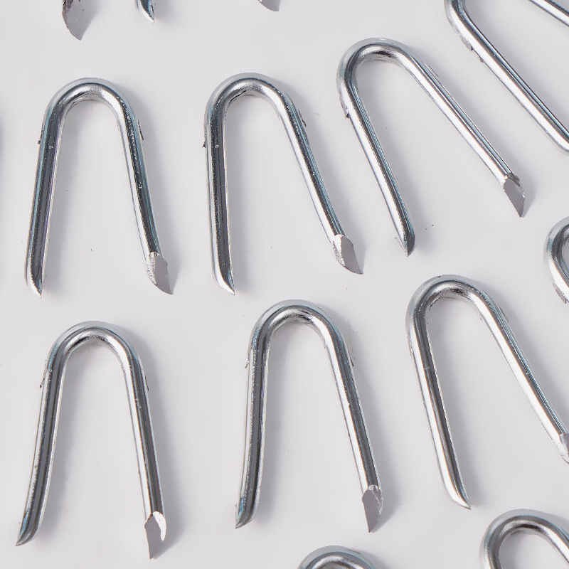 Special for hot-dip galvanized wooden piles with horse-riding nails, galvanized U-shaped two-end pointed nails Specification drawing