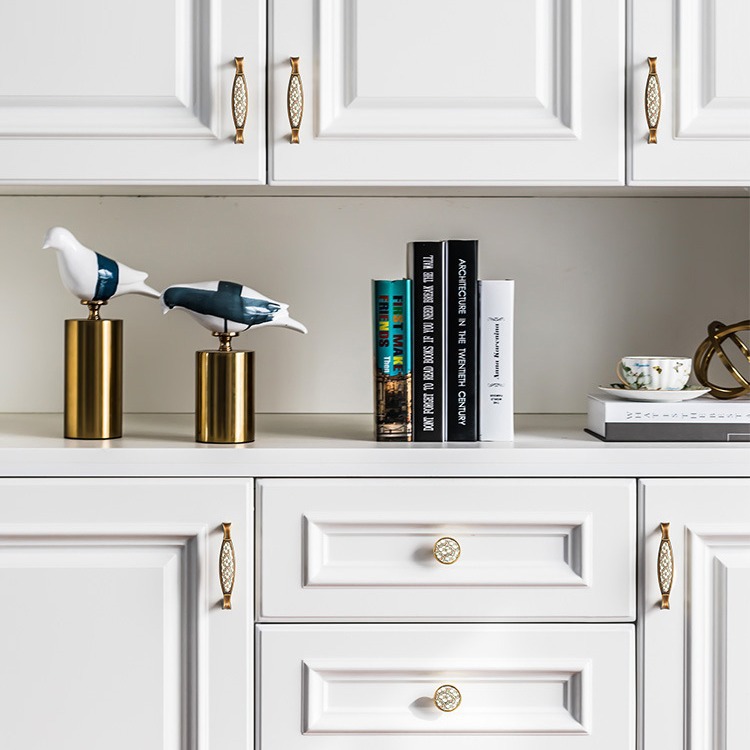 Wardrobe handles, antique Chinese-style cabinet door handles, simple European-style cabinet and TV cabinet handles, drawer ceramic handles Specification drawing