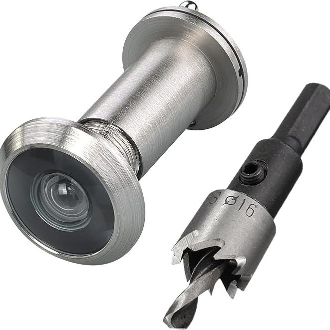 High-definition anti-picking regular black set with a back cover and visible peephole full figure
