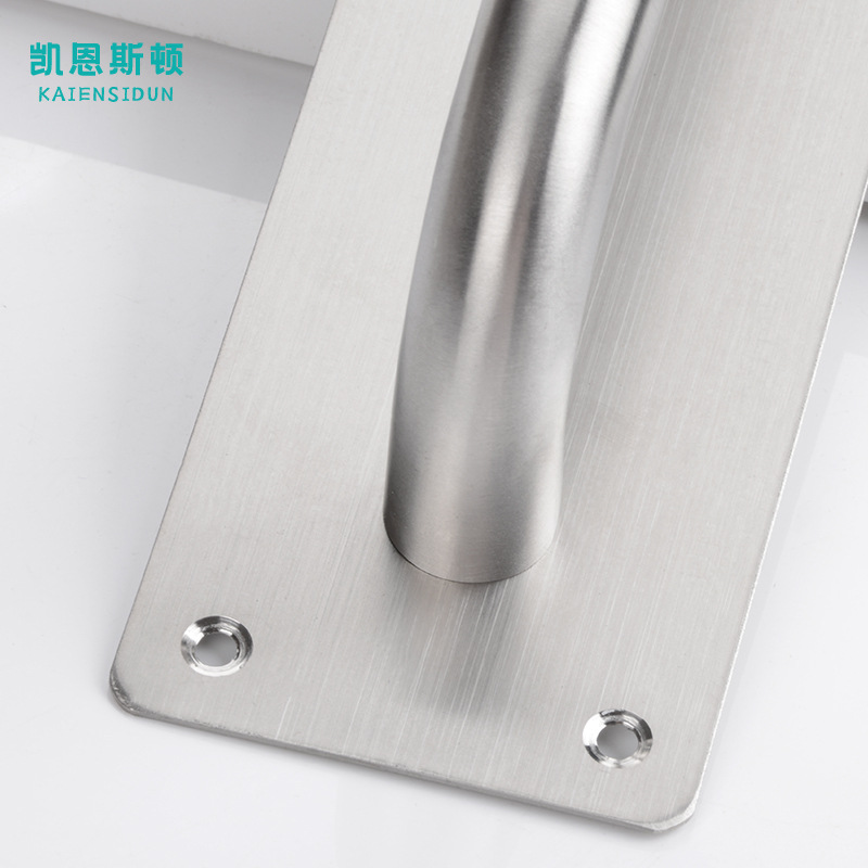 Stainless steel sliding plate fireproof and fire-fighting door handle, wooden door exposed handle, thickened sign sliding plate wholesale details Picture