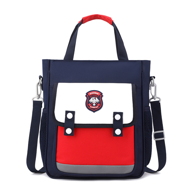 New lightweight tutorial bags for boys and girls in different colors, large-capacity children's multi-functional shoulder tutorial bags, and primary school schoolbags details Picture