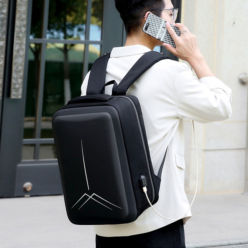 Cross-border styling men's business computer bag, double-shoulder high-end, large-capacity Oxford fabric commuting short travel backpack full figure