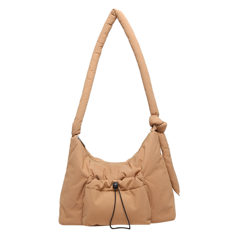 Large-capacity bags, commuter backpacks, casual cotton-padded jacket bags, single-shoulder bags, 2024 new drawstring autumn and winter crossbody bags for women Item Picture