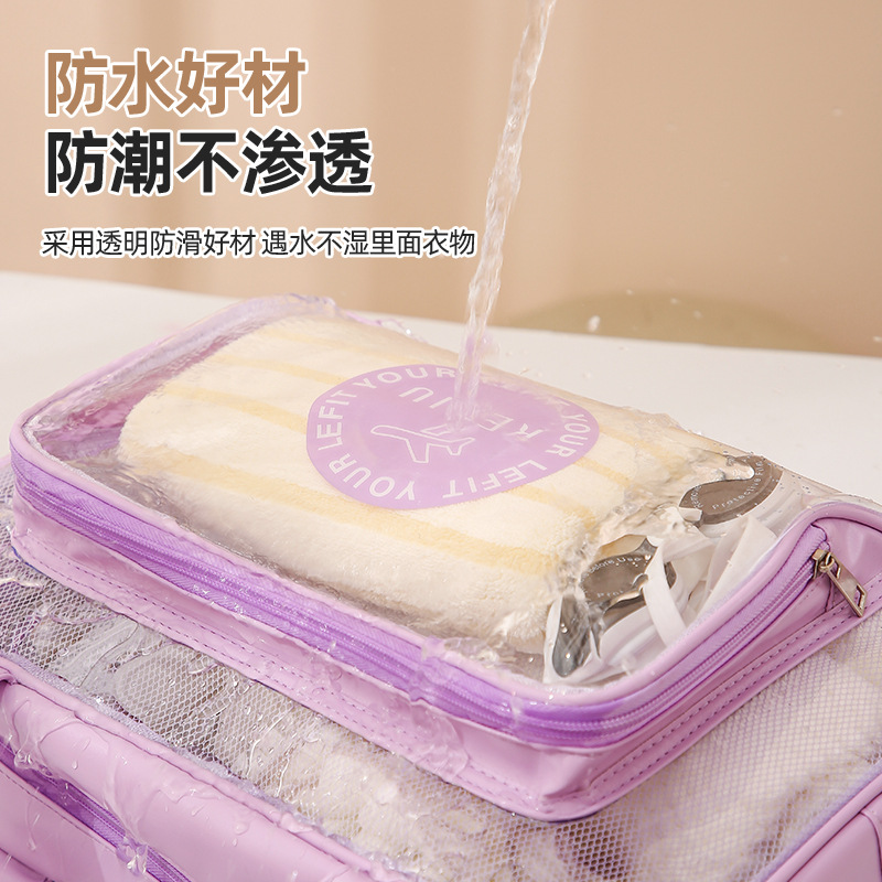 Storage pvc toiletry bag, hand and shoulder bag, dry and wet separation bag, swimming and fitness bath bag, waterproof makeup storage details Picture
