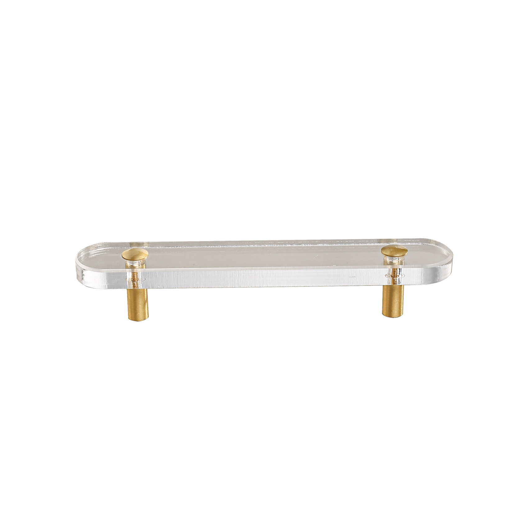 Simple acrylic flat plate brass handle, acrylic cabinet door drawer handle, minimalist brass wardrobe small handle Item Picture