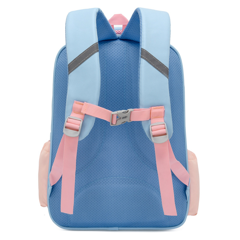 2024 New British-style primary school schoolbag, color-blocked and cute children's bag, lightweight and fashionable backpack for boys and girls Specification drawing