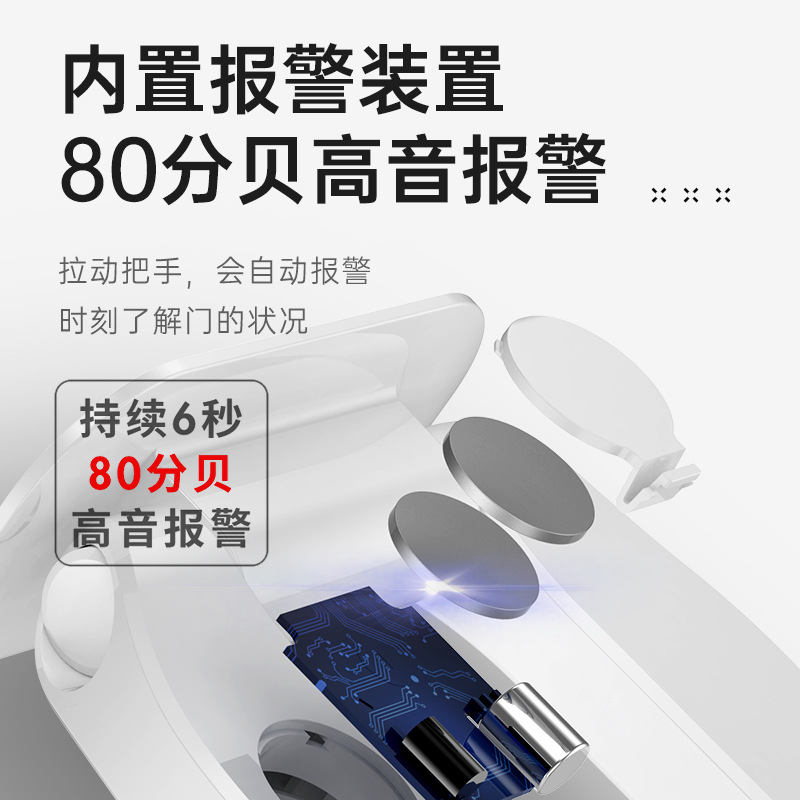 Door stopper, single door anti-opening device, anti-theft top door device, no-drilling handle door stop, child safety lock, door blocking device, door blocking device Specification drawing