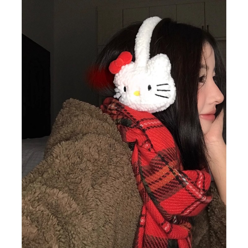 Wholesale in stock! Cat ear muffs, a girl's heart, lambskin fur, winter outdoor cycling warm and versatile plush ear muffs Specification drawing