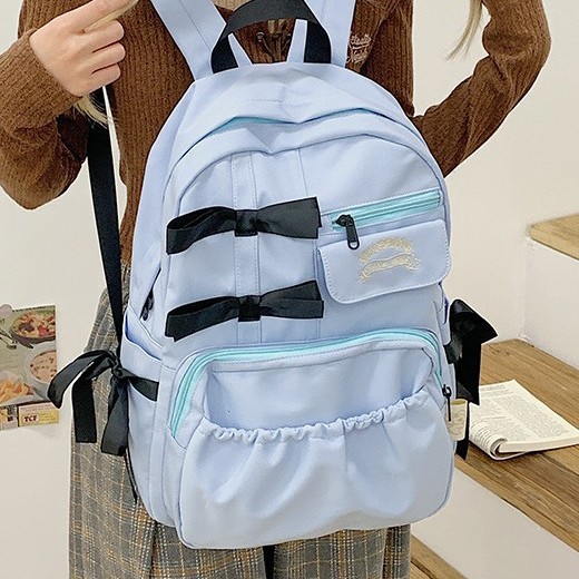 The new Japanese ins2024 backpack for girls with a high level of appearance, a bow backpack, and a cute cream-style backpack for students Specification drawing