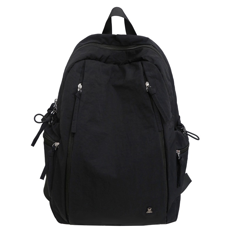 Cute student schoolbag, large-capacity backpack, solid color, versatile new bag, outdoor backpack, unisex backpack Item Picture
