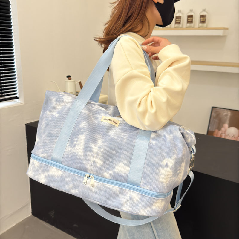 New personalized smudged travel bag, casual sports fitness training storage bag, large-capacity fashionable luggage bag for both men and women Specification drawing