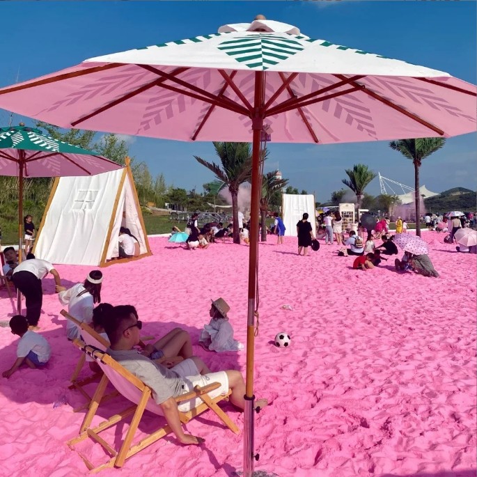 The pink sand manufacturer laid the foundation for the artificial beach with colored sand, wedding decoration with colored sand, children's sand painting with colored pink sand Application Scenario