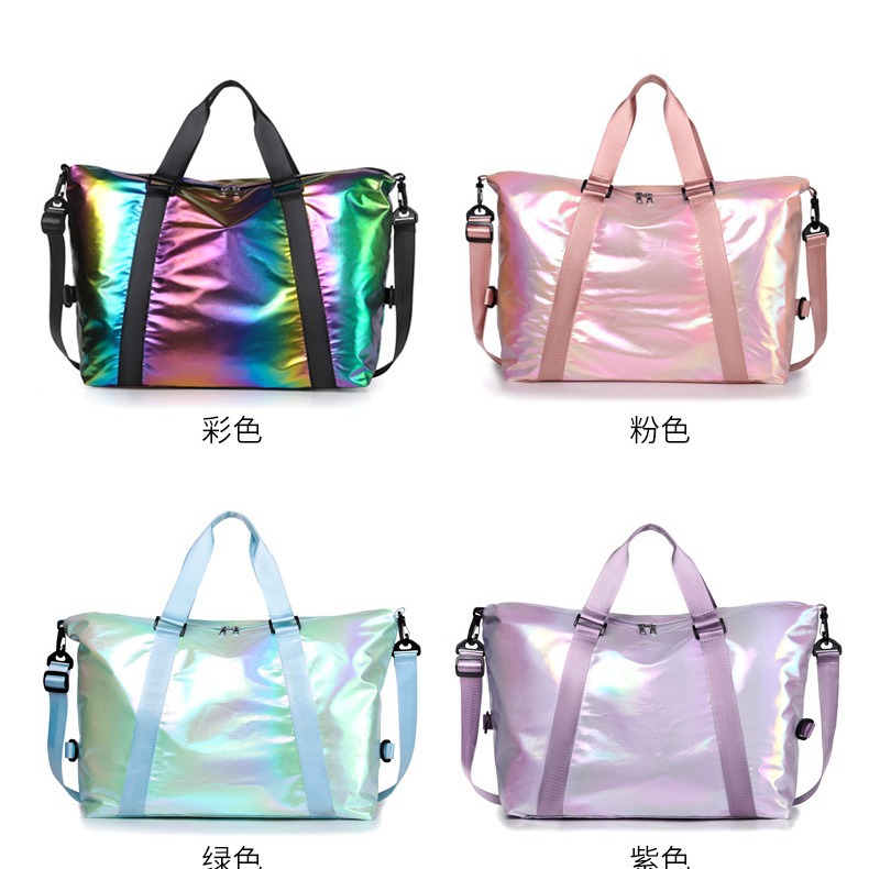 New casual travel bag for women, new laser water-resistant sports and fitness bag, large-capacity luggage backpack full figure