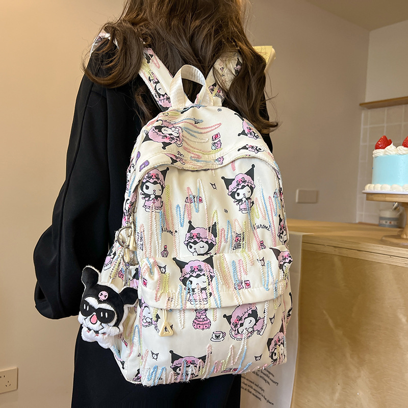 New Japanese-style Instagram sweet backpack for junior and senior high school students, cute and good-looking cartoon girl backpack full figure