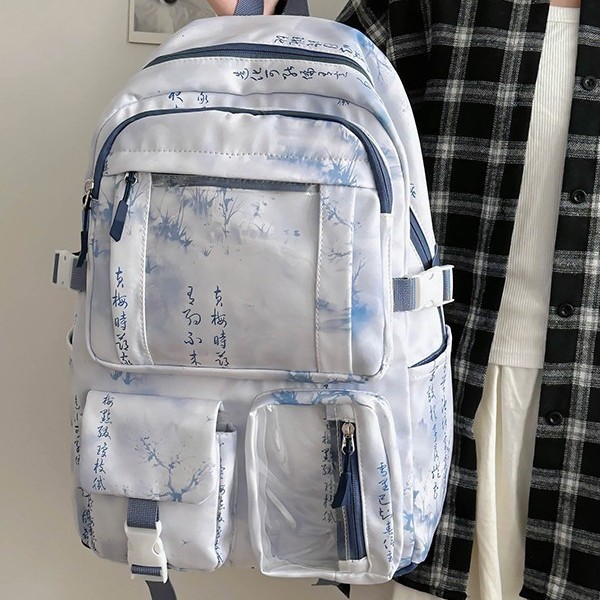 New Chinese-style, fresh and light backpack for autumn and winter, ins large-capacity student bag suitable for both men and women, a trend of Chinese-style backpacks Application Scenario