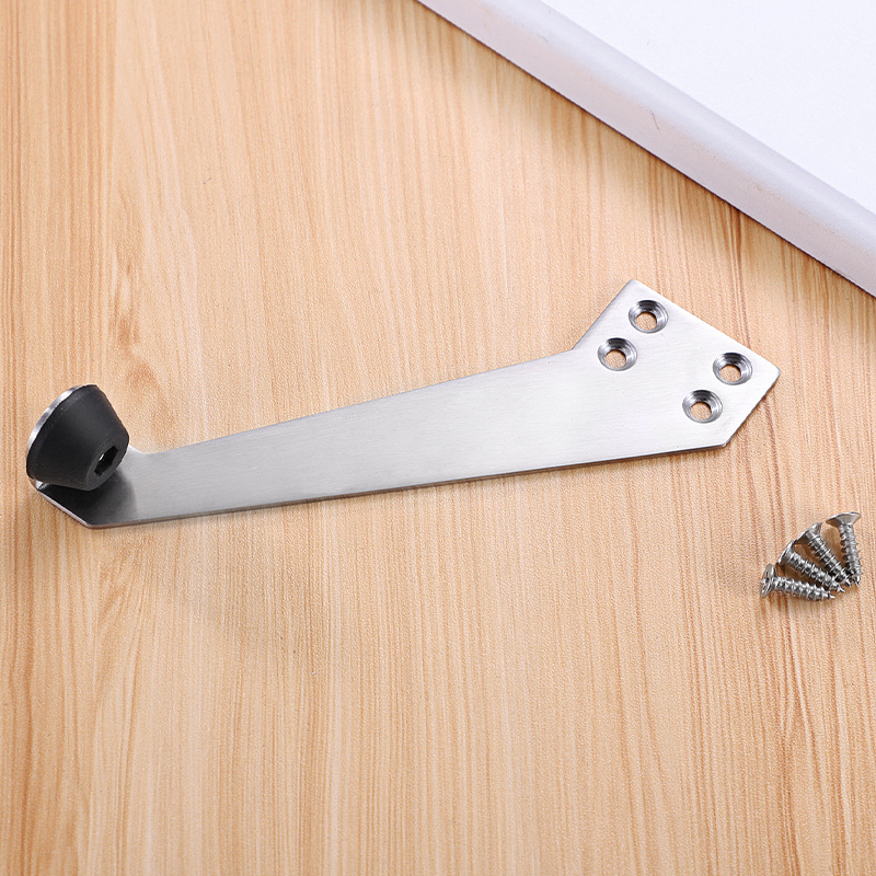 304/201 stainless steel top door stop, door resistance, anti-collision buffer rubber door stop and limiter for bathroom and hotel doors details Picture