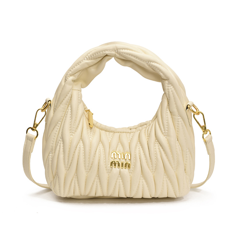 Cross-border light luxury French women's bag, pleated niche handbag, 2025 new stylish single-shoulder bag, versatile crossbody bag trend Item Picture