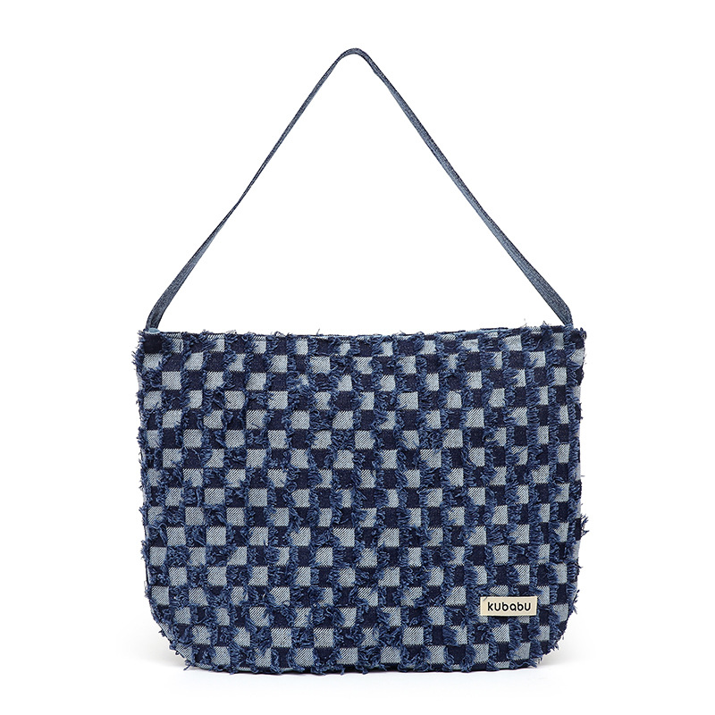 A niche design denim bag for college students' class, a new large-capacity commuter tote bag for women in spring 2025 Item Picture