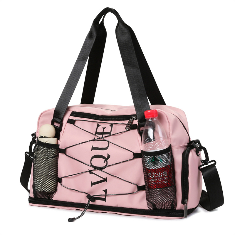 Travel bag, large-capacity hand-held sports and fitness bag, independent shoe compartment, simple and fashionable, letter printed single-shoulder crossbody bag details Picture