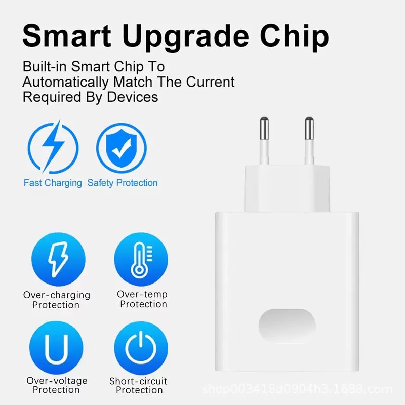 Compatible with Huawei 66W European standard charger, USB mobile phone fast charging head, American standard charging head, 120w fast charging charger Specification drawing