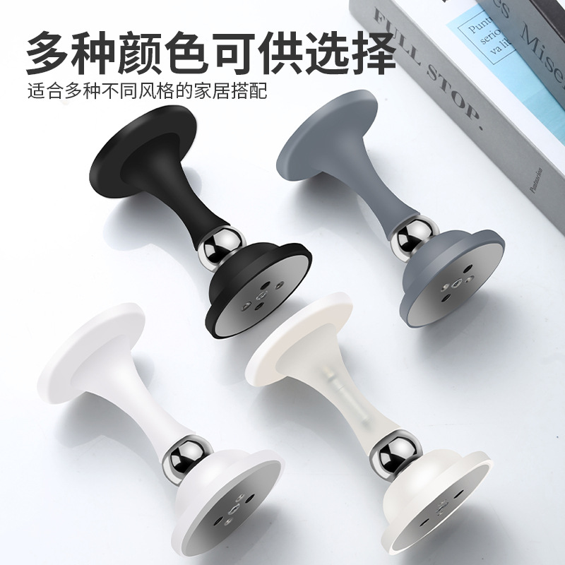 Silicone door stopper without perforation, a rear anti-collision tool for the main entrance door, a buffer against door collision, and magnetic attraction on the top of the door details Picture