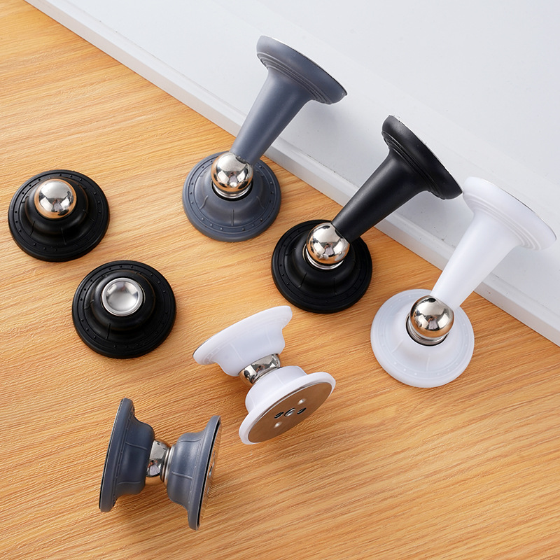 Home RV no-drilling ABS door stop, bedroom door, silent short floor stop, strong magnetic resistance door stop, anti-collision door stop details Picture