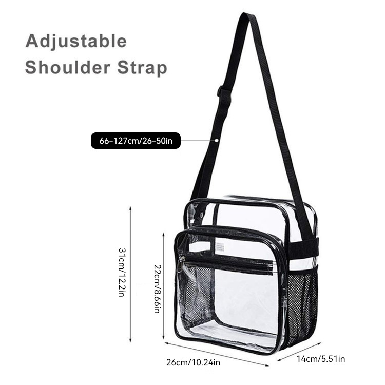 Amazon's new in-stock PVC transparent crossbody bag for travel, portable single-shoulder backpack, storage bag, factory direct sales details Picture