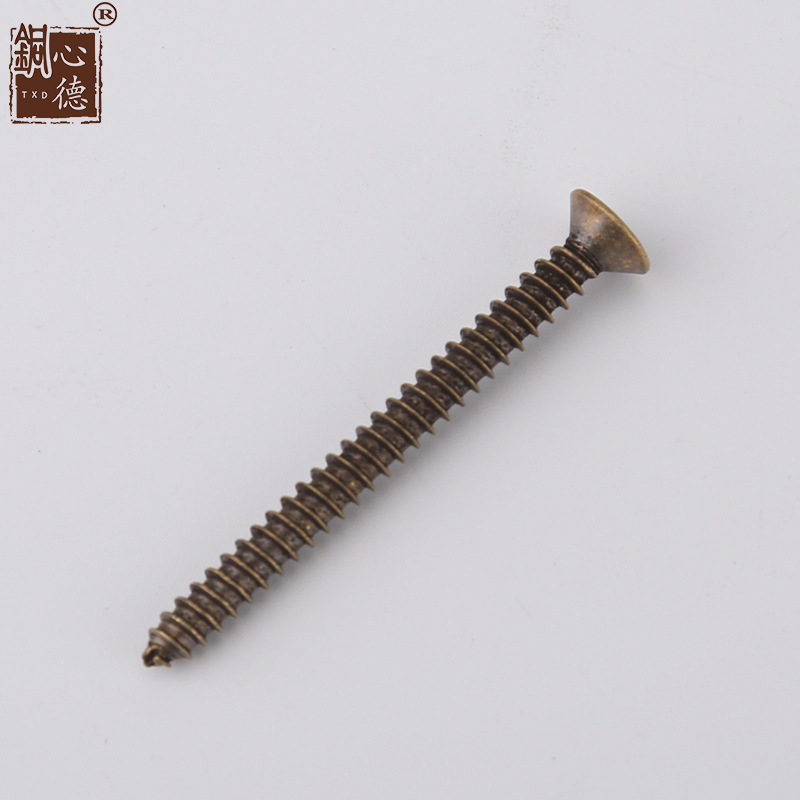 ✅444Z wholesale brass self-tapping screws flat head cross countersunk head copper screws round head self-tapping furniture extension Item Picture