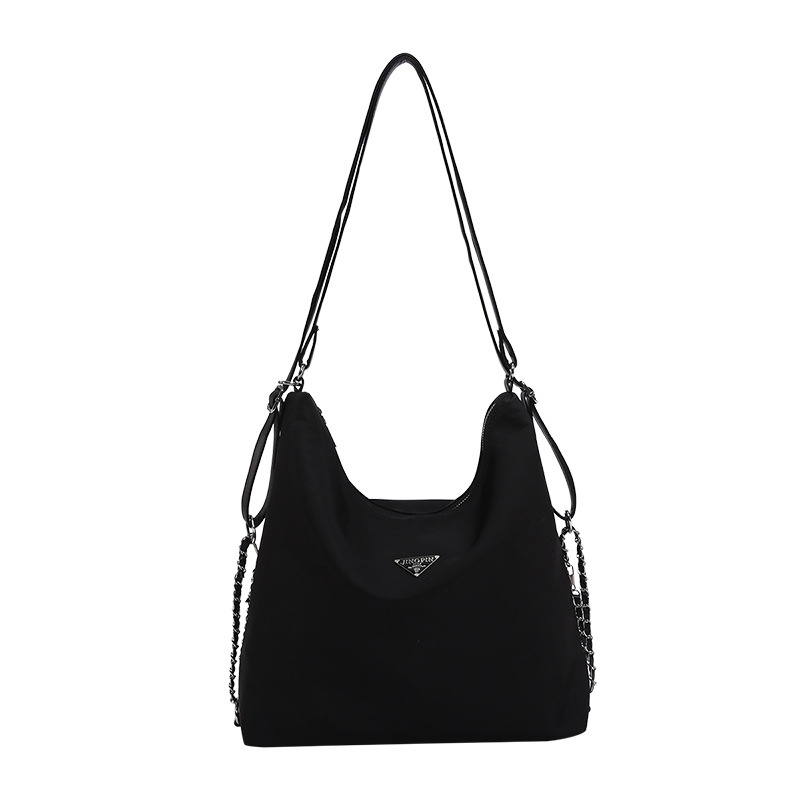 Large-capacity multi-functional three-in-one chain tote bag, nylon fabric backpack, class commuting, single-shoulder crossbody bag, casual Item Picture