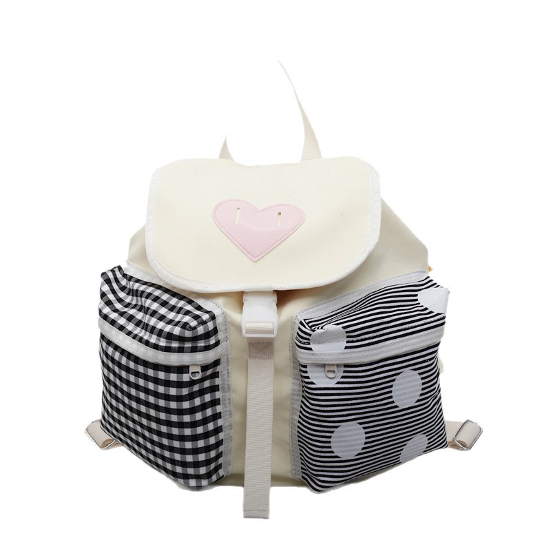 Korean style backpack, fashionable and versatile, high appearance level, cute summer backpack for female college students, new schoolbag color block 2025 Item Picture