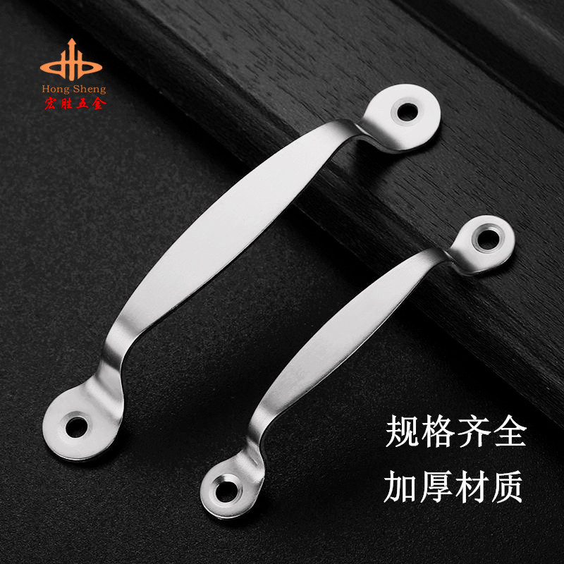 Thickened stainless steel round head handle, exposed solid handle, wooden door handrail, drawer, cabinet, cutting board handle full figure