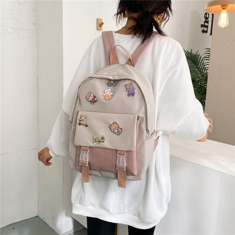 Wholesale of Korean-style trendy ulzzang backpacks for high school and college students, forest-style and Japanese-style backpacks for junior high school students details Picture