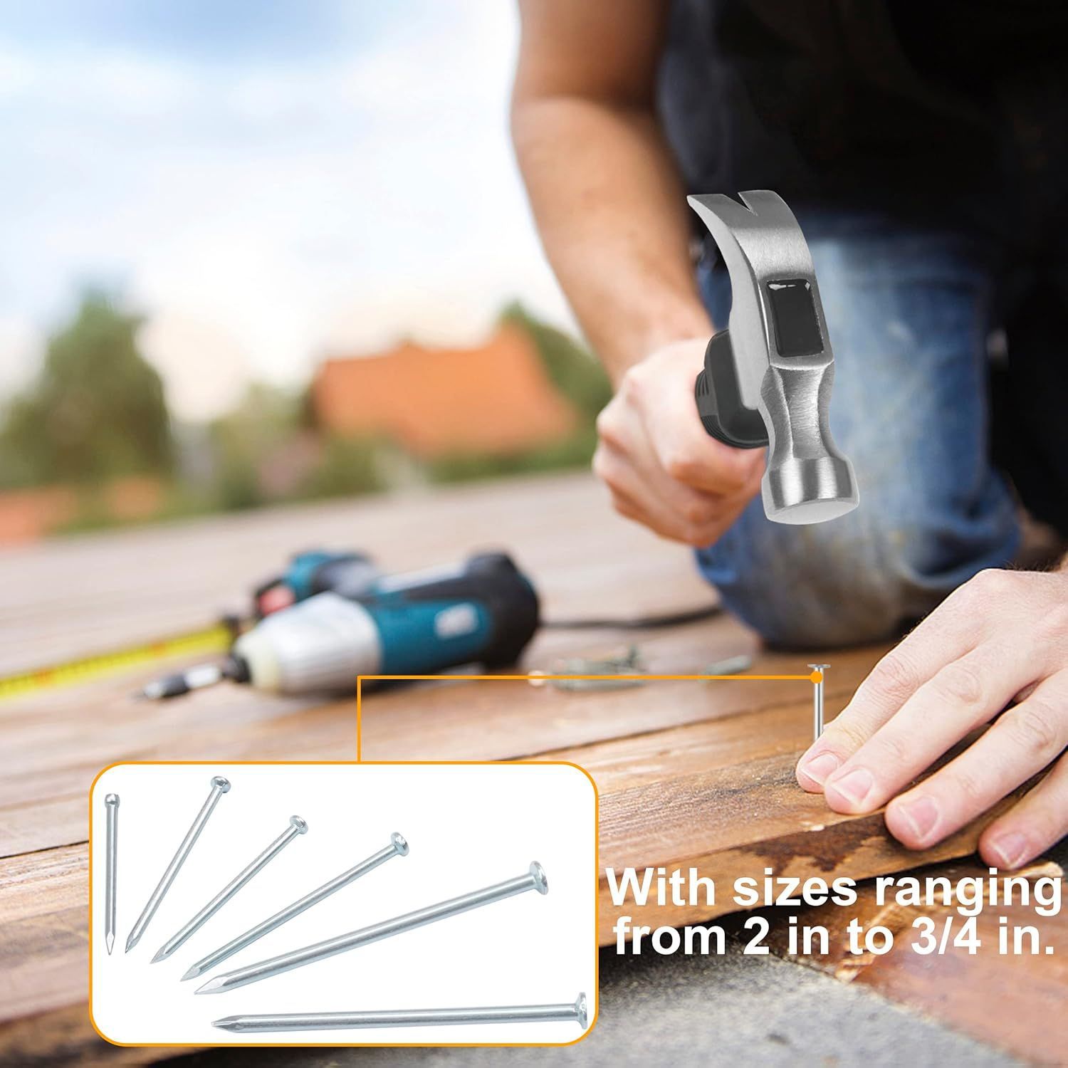 Cross-border box set of 700 pieces of nails, round nails, woodworking nails, hanging hardware nails, combination set, hanging nails, and wooden wall nails Specification drawing