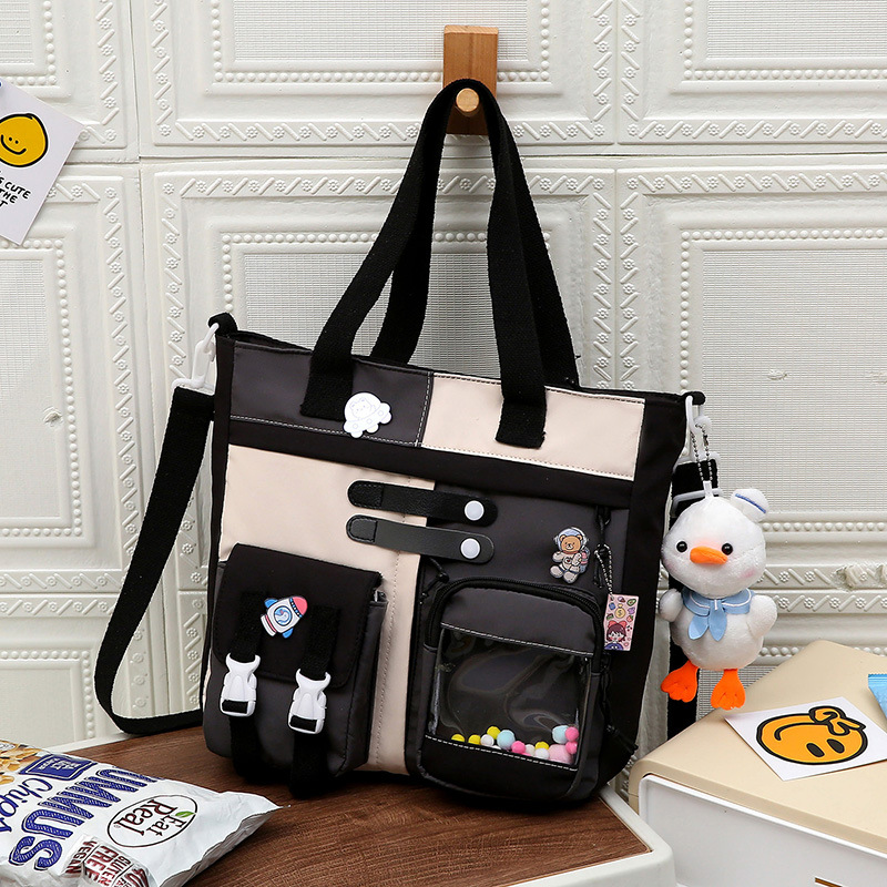 ins Korean version crossbody bag for high school students, junior high school students, and primary school students, a large-capacity simple single-shoulder bag with a forest style details Picture