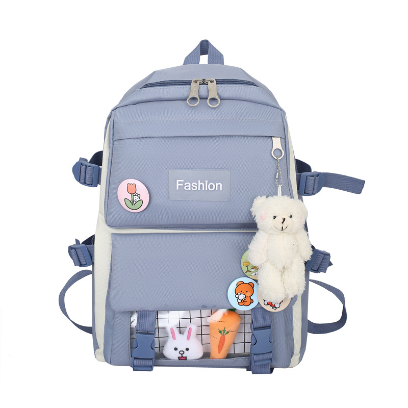 2024 New Korean version student fashion multi-purpose campus four-piece schoolbag and outdoor backpack for both boys and girls in junior and senior high school Item Picture