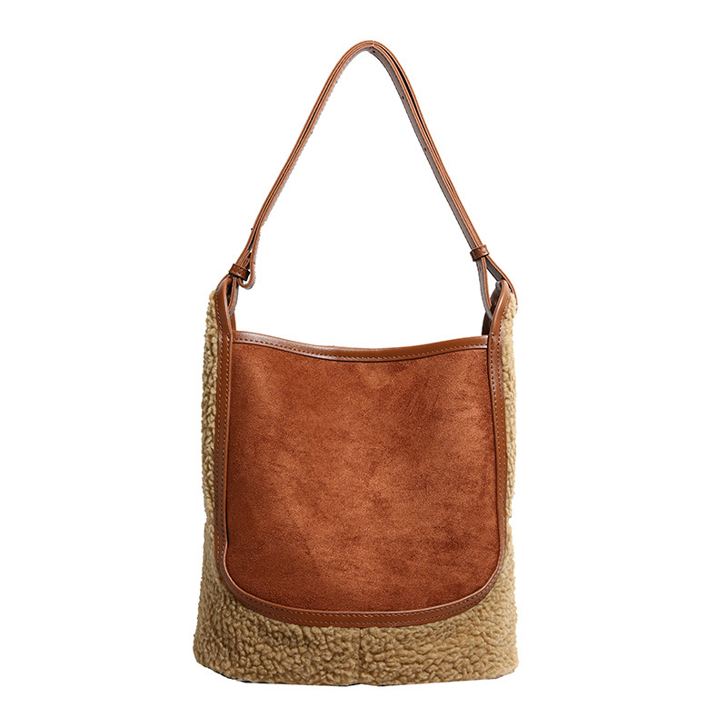 A popular frosted large-capacity bag for autumn and winter, a new fashion tote bag for women in 2024, a high-end and versatile shoulder bag Item Picture