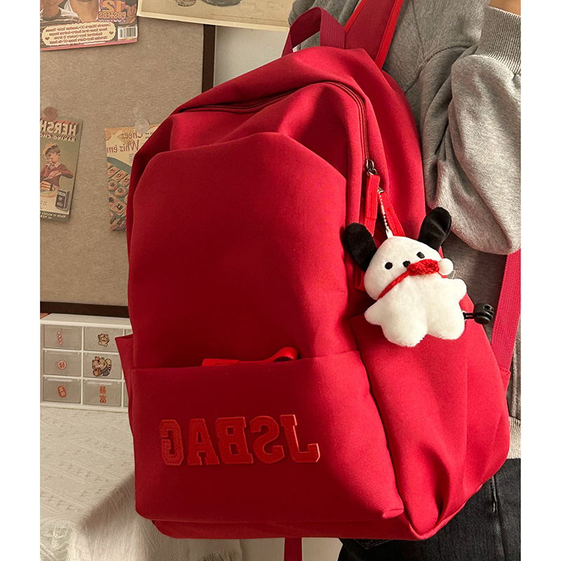 New cross-border campus backpack, simple computer backpack, high-capacity schoolbag for high school and college students, travel backpack details Picture