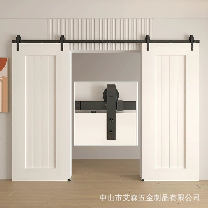 Cross-border J-type barn door guide rail, American-style barn sliding door hanging rail, sliding door guide rail, door slide rail, slide track details Picture