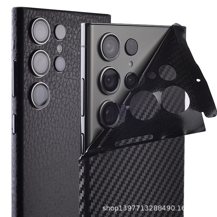 Applicable to Samsung S25Ultra, full coverage of S23+ scratch-resistant S24 carbon fiber crocodile skin texture S22 back film stickers full figure