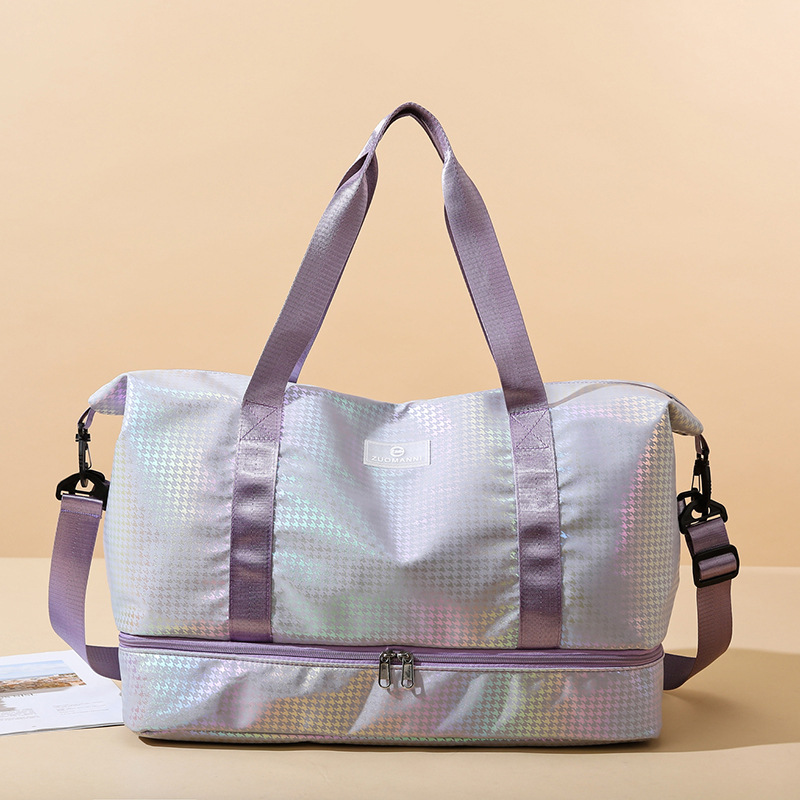 Travel bags, large hand-held bags, women's fashionable outdoor short-distance travel and business trip luggage bags, dry and wet separation sports and fitness bags full figure