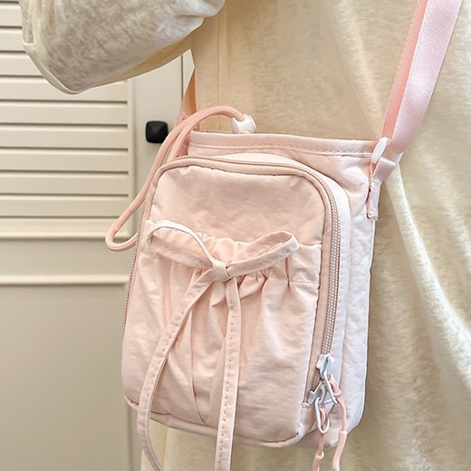 High-quality mobile phone bag, student water bottle bag for boys and girls, umbrella bag, two-layer single-shoulder crossbody bag, versatile crossbody bag for water cups when going out details Picture