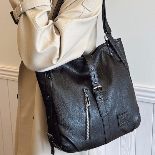 European and American retro women's bag 2024 Winter new single-shoulder bag, large-capacity multi-functional handbag, anti-theft women's backpack full figure
