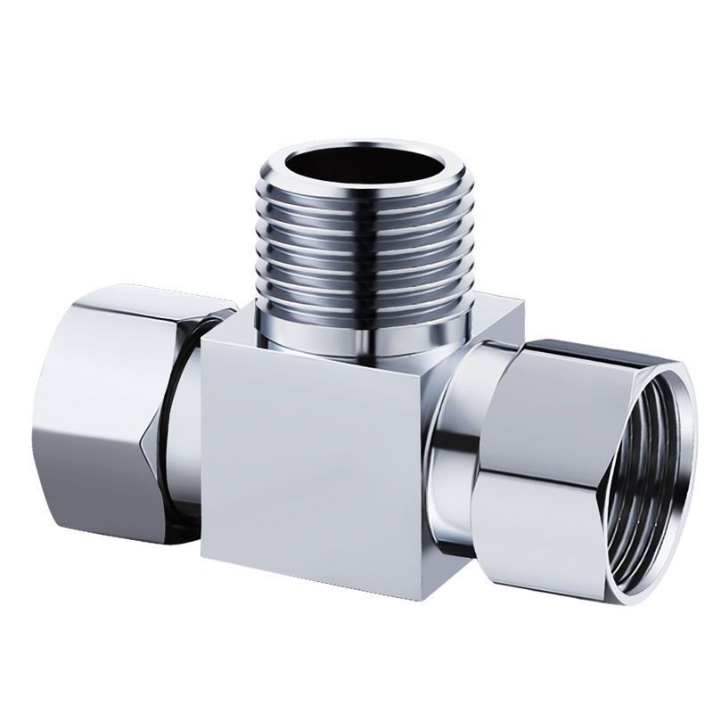 All-copper union three-way Angle valve with one inlet and two outlets, four-way internal and external dual control, and four-way cold water heater water distribution valve adapter Item Picture