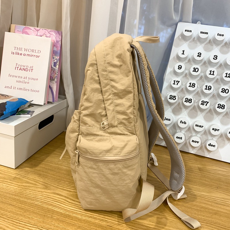 High school student backpack for girls, light travel, cream-colored versatile, junior high school student schoolbag, large-capacity casual bag Specification drawing