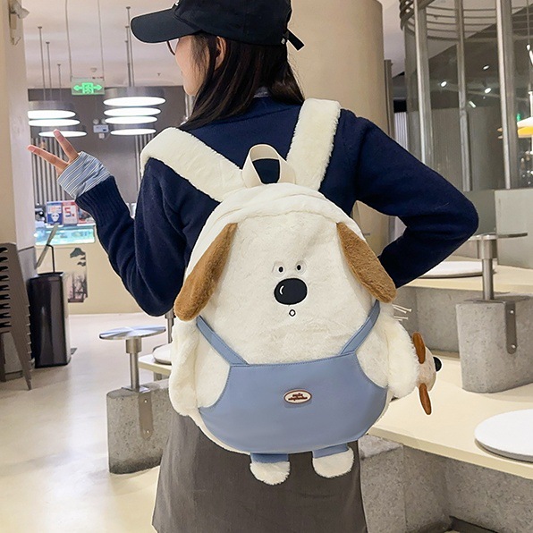 2024 New cute puppy backpack for women, cartoon travel lightweight small backpack, large-capacity travel bag full figure