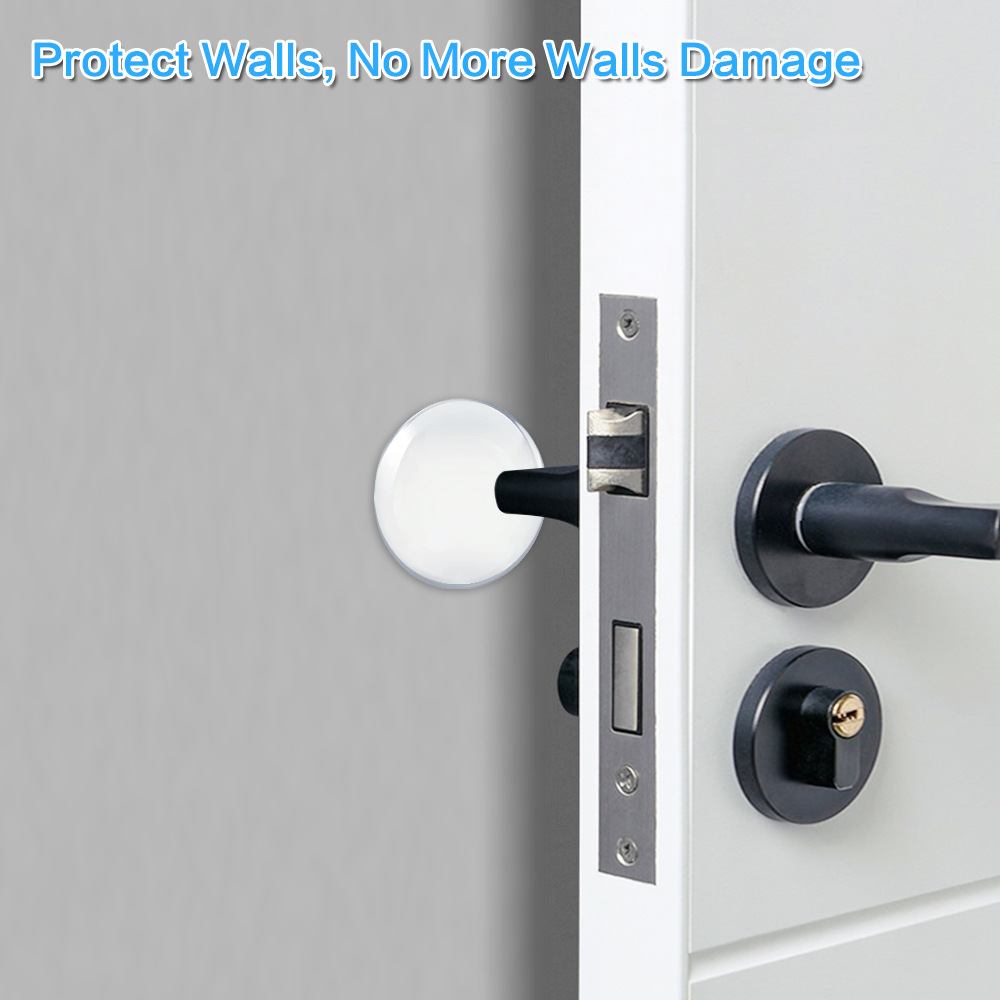 Soundproof pads for home door handles, circular anti-collision stickers for cabinet doors, self-adhesive PU glue, no need for drilling, 6-piece set for the back of doors details Picture