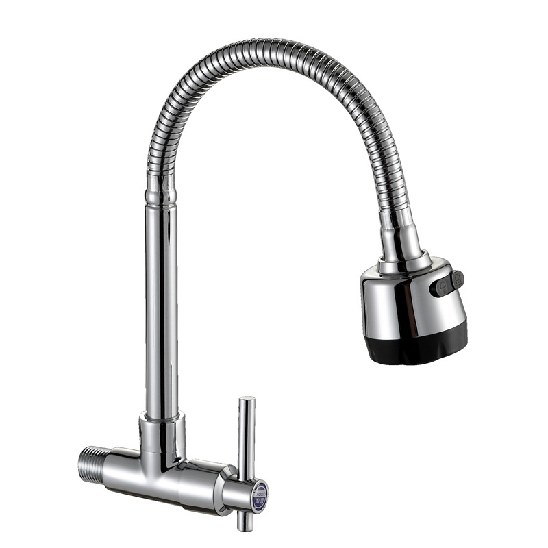 Wall-mounted faucet, kitchen wall-mounted single-cooling universal sink faucet, single-cooling faucet, kitchen stainless steel sink, sun Item Picture